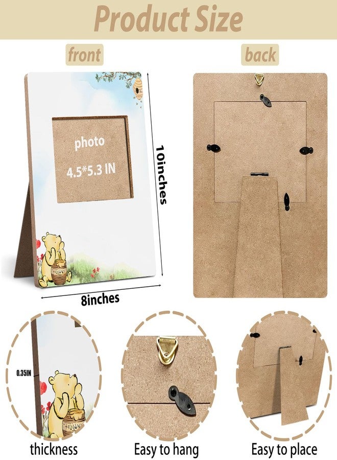 Hatzelou Winnie Baby Shower Sign Picture Frame, Classic Pooh Sonogram Picture Frame, Baby Shower Sign in Guest Book Frame, Winnie Party Supplies, Gender Reveal - Image 2